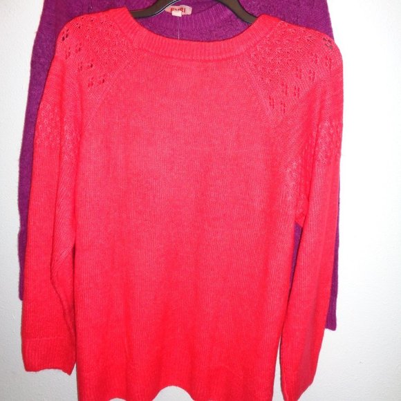 Evri Plus Size Crewneck Pointelle Sweaters Size 1X NWT Bundle of 2 - Picture 6 of 11